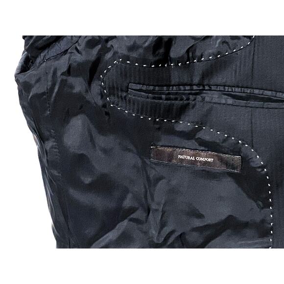 Z Zegna Classic Natural Comfort Black Blazer Suit Jacket 46R Wool Made In Spain - Picture 9 of 14